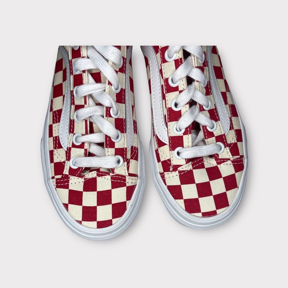 Vans Old School Red Allover Checkerboard Sneakers - Picture 3 of 7